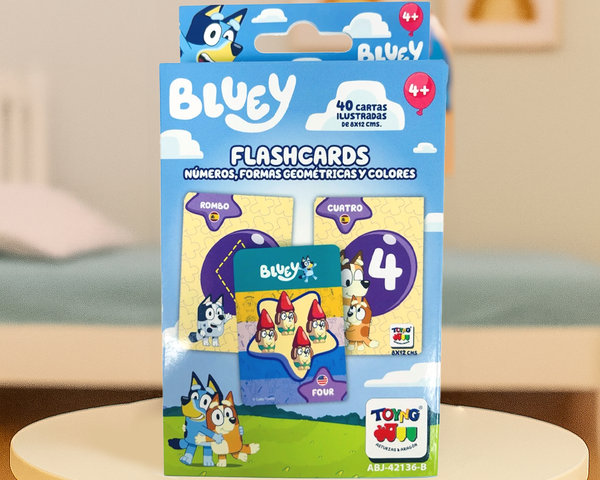 Juego Educativo Flash Cards Números Colores Figuras - Bluey