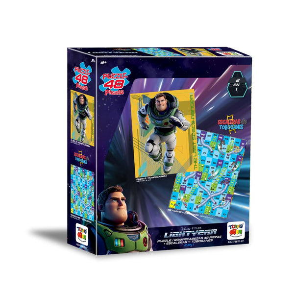 2 En 1 Puzzle 48Piezas + Escaleras Y Toboganes - Lightyear