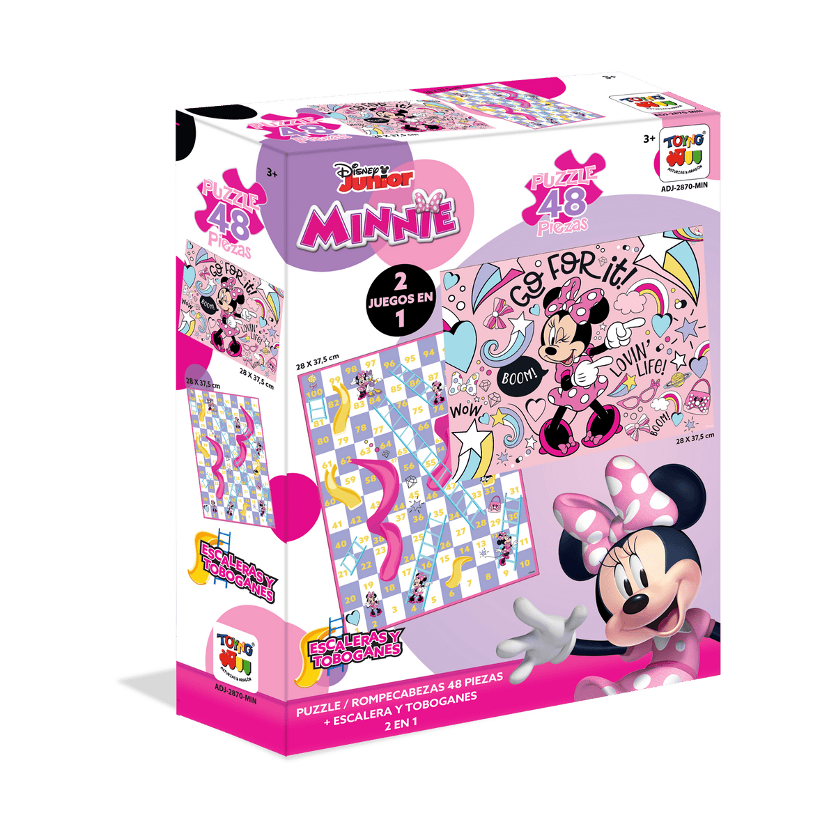 2 En 1 Puzzle 48 + Escalera Y Toboganes - Disney - Toyng Chile