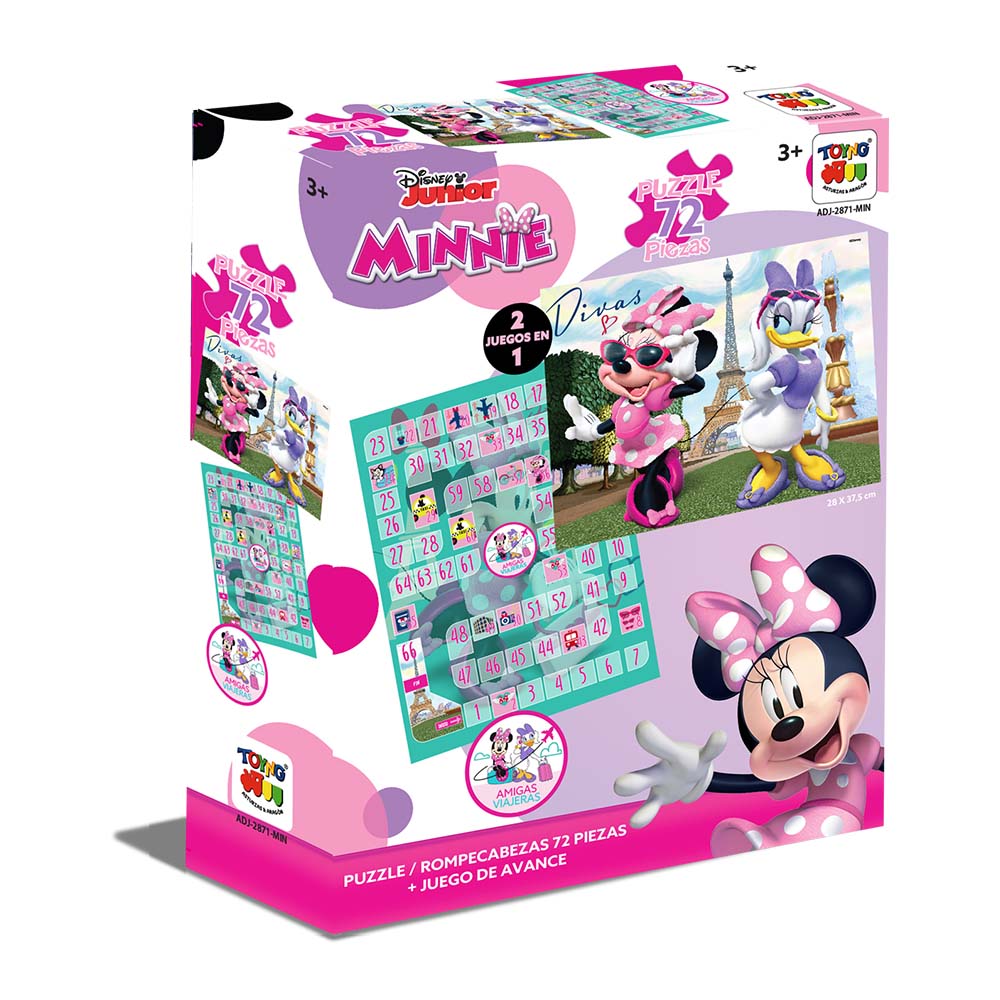 2 En 1 Puzzle 72 + Juego De Avance - Disney - Toyng Chile