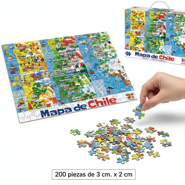 Puzzle 200 Piezas Mapa De Chile - Toyng