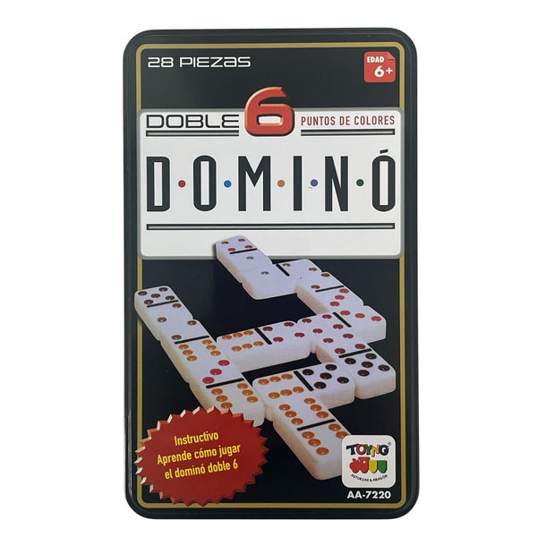 Dominó 6 Caja Metálica, 28 Piezas - Toyng