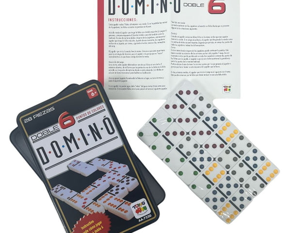 Dominó 6 Caja Metálica, 28 Piezas - Toyng