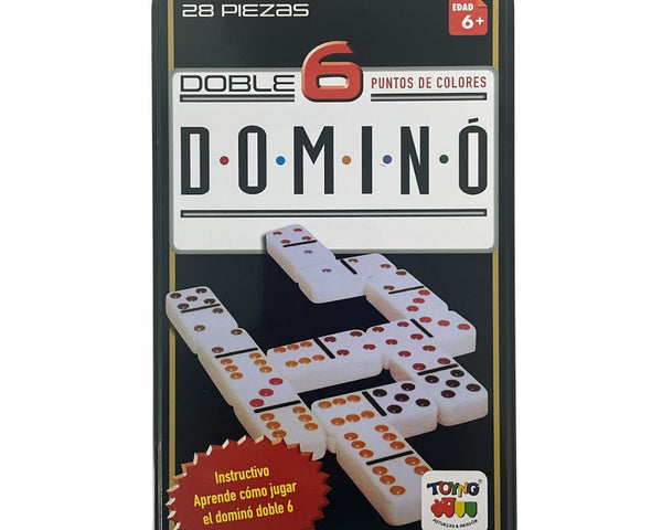 Juego de Mesa Dominó 6 Caja Metálica - Toyng