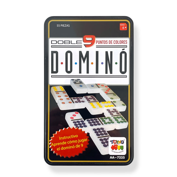 Dominó 9 Caja Metálica, 51 Piezas - Toyng