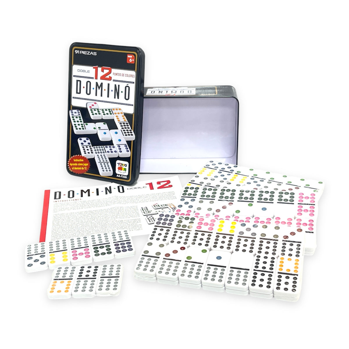 Dominó 12 Caja Metálica - 91 Piezas - Toyng