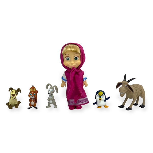 Set de Animales de Masha –6 Figuras - Masha Y El Oso