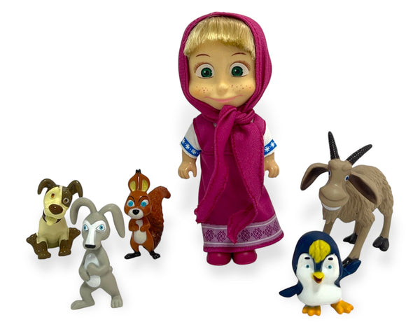 Set de Animales de Masha –6 Figuras - Masha Y El Oso