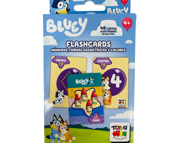 Juego Educativo Flash Cards Números Colores Figuras - Bluey