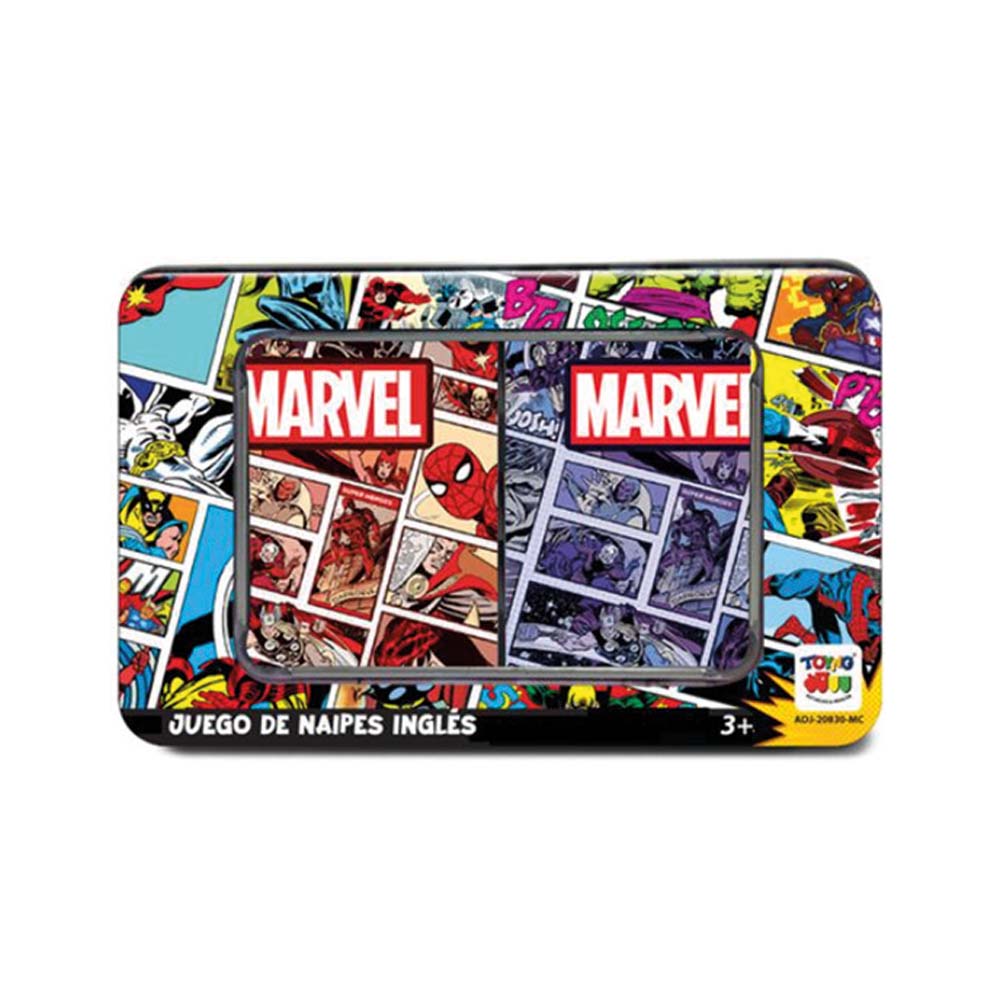 Juego Naipes Ingles Caja Metálica Marvel