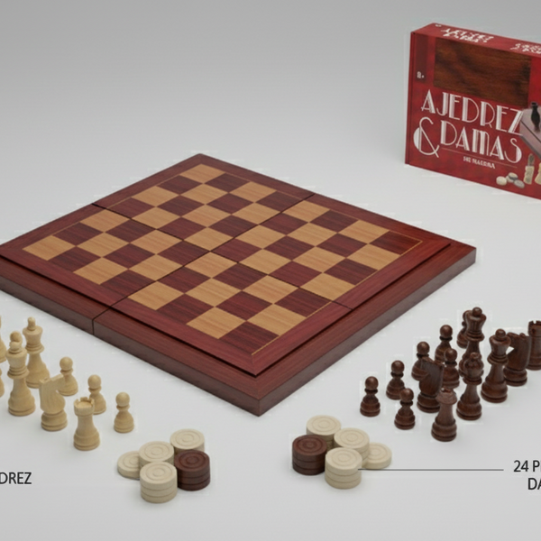 Ajedrez Damas Premium De Madera - Toyng