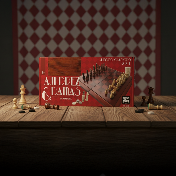 Ajedrez Damas Premium De Madera - Toyng