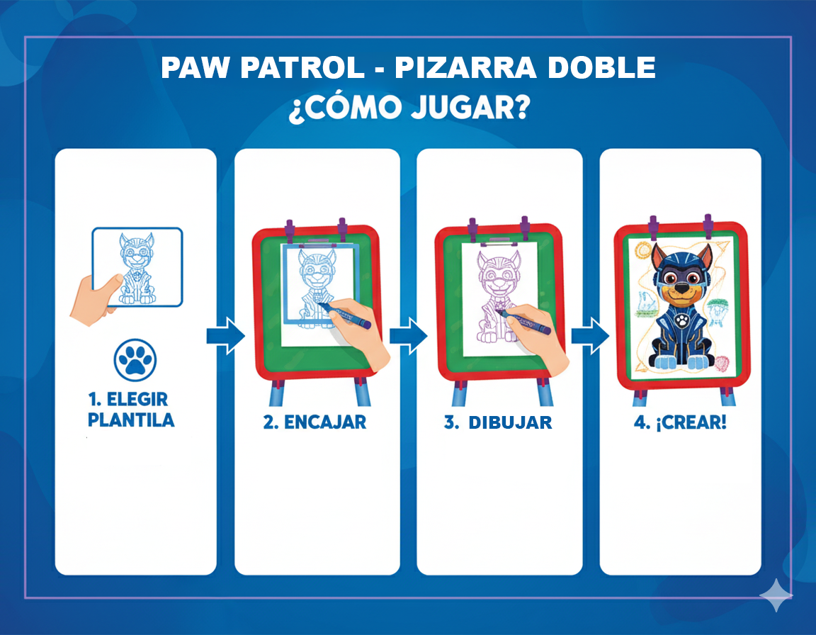 Pizarra Doble Atril - Paw Patrol