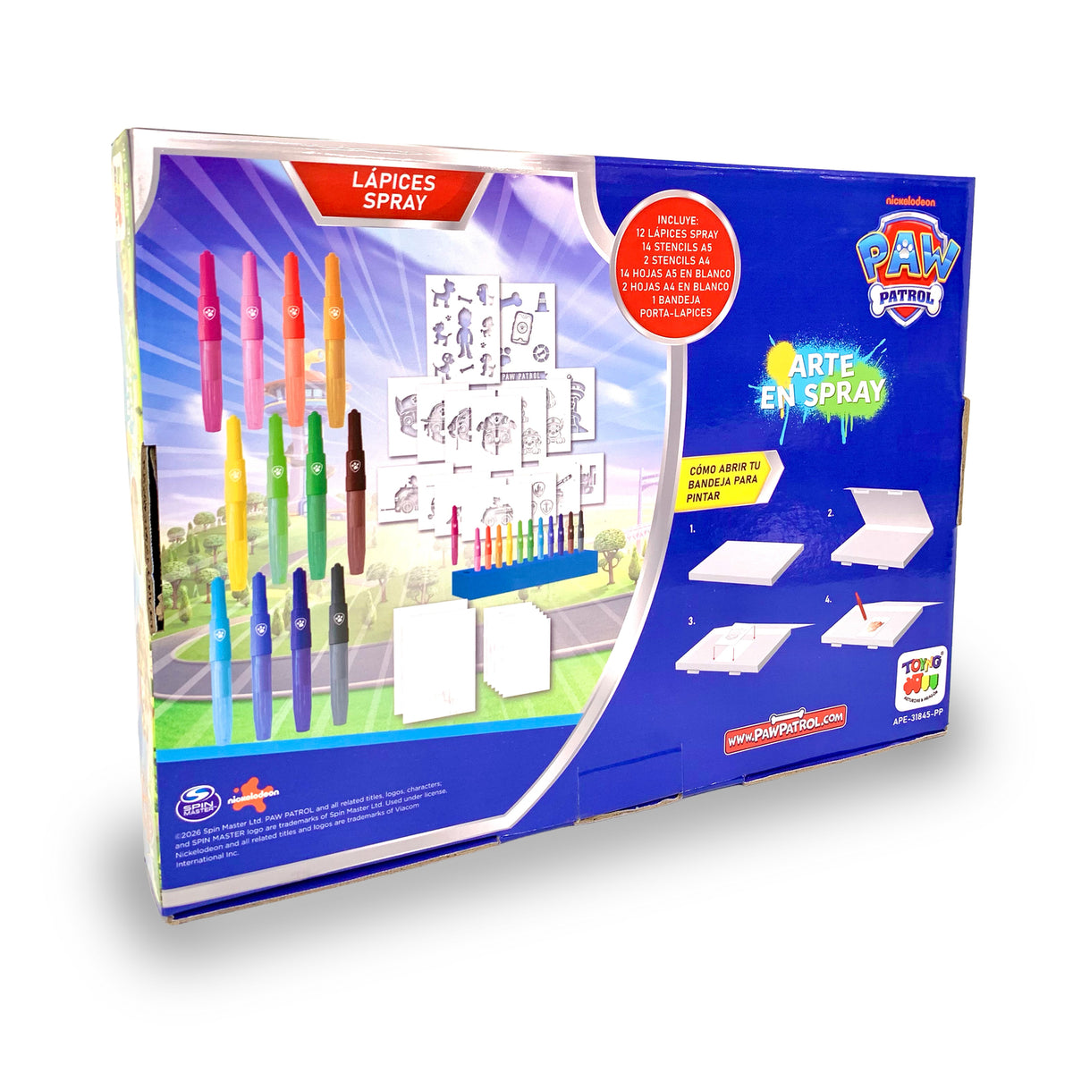 Juego Educativo Arte en Spray con Stencils - Paw Patrol