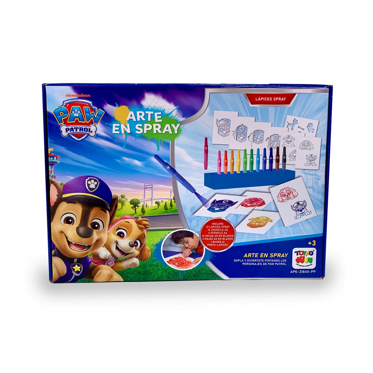 Juego Educativo Arte en Spray con Stencils - Paw Patrol
