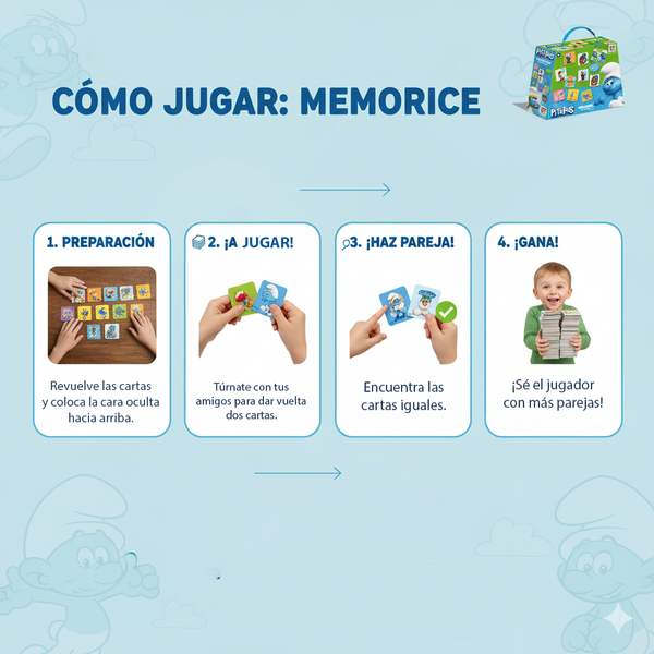 Memorice 60 Piezas Los Pitufos - Los Pitufos