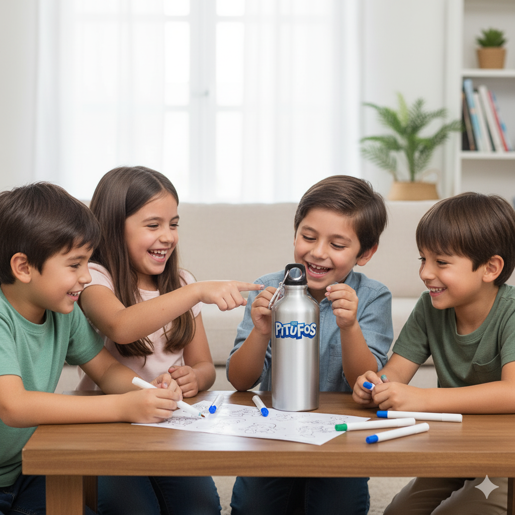 Botella Para Decorar - Los Pitufos