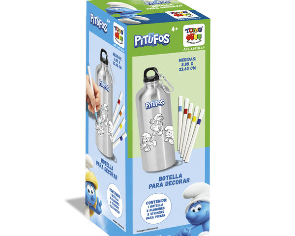 Botella Para Decorar - Pitufos