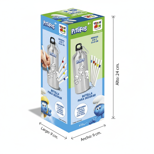 Botella Para Decorar - Los Pitufos