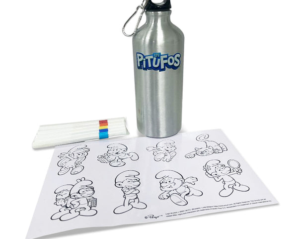 Botella Para Decorar - Los Pitufos