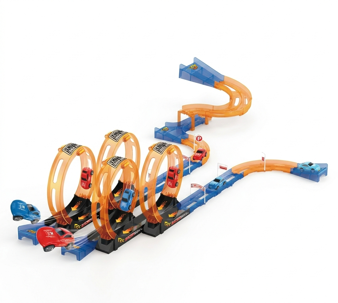 Juguete Pista 38 Piezas 2 Autos Pull Back - Toyng