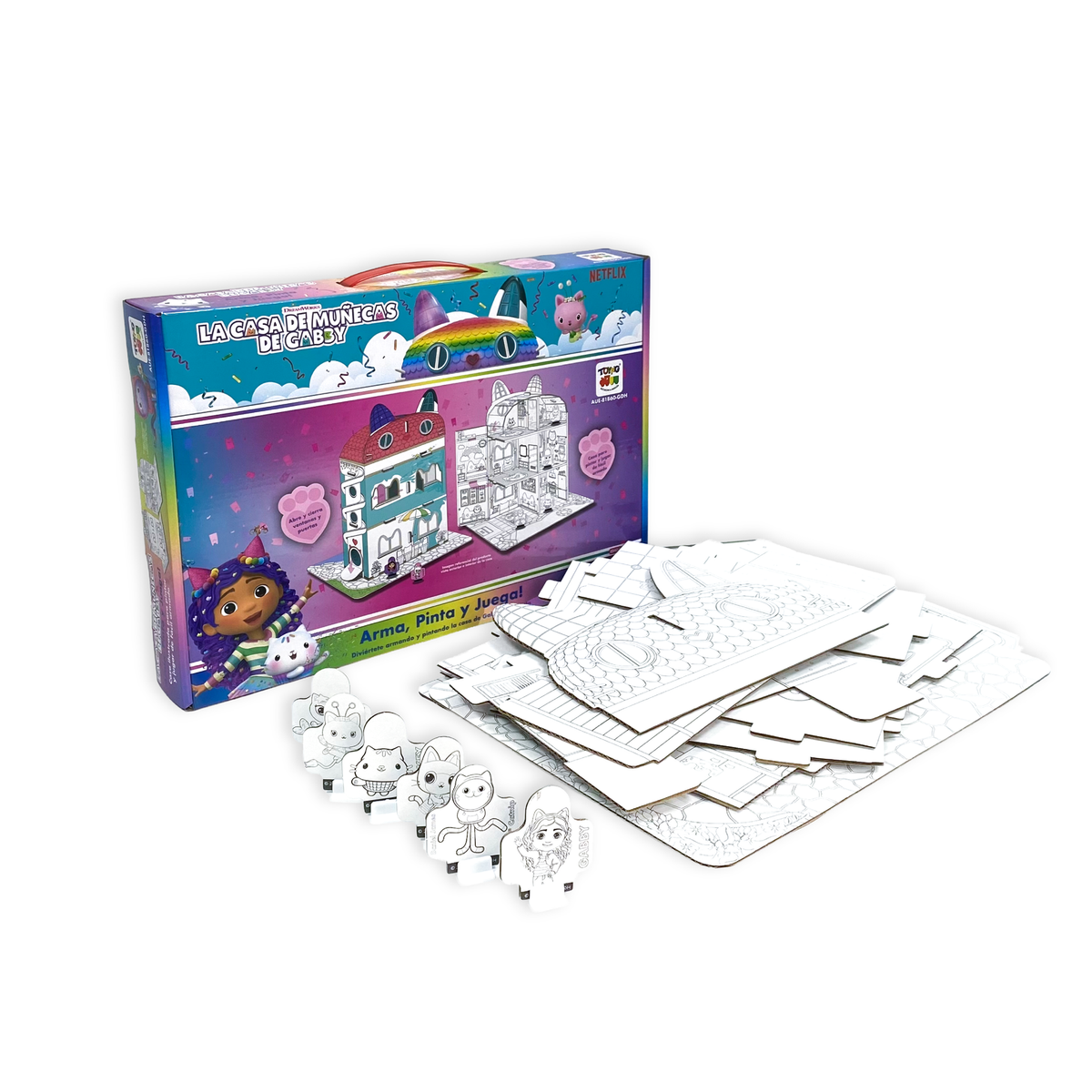 Casa para Armar, Pintar y Jugar (Chica) – Gabby’s Dollhouse