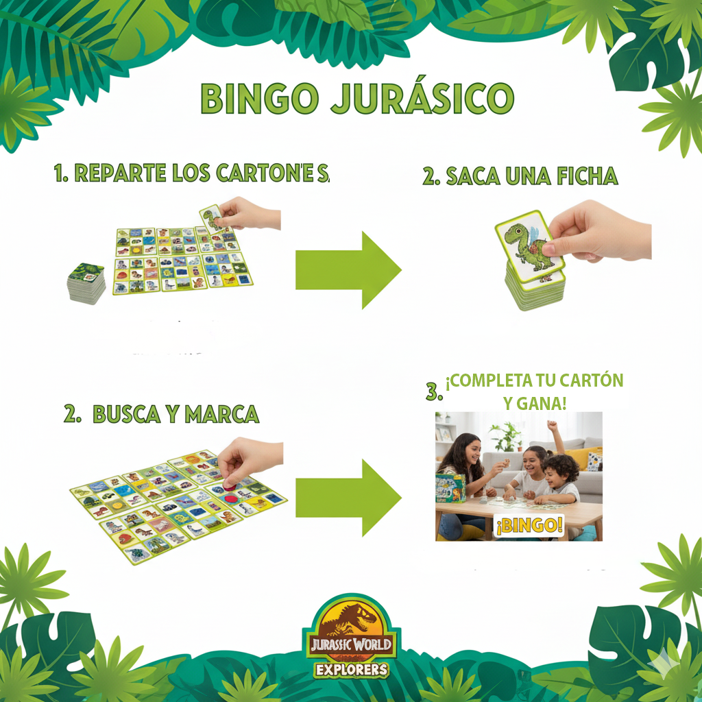 Juego de Mesa Bingo - Jurassic Explorer