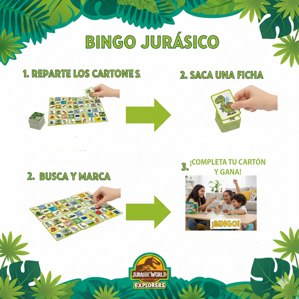 Juego de Mesa Bingo - Jurassic Explorer