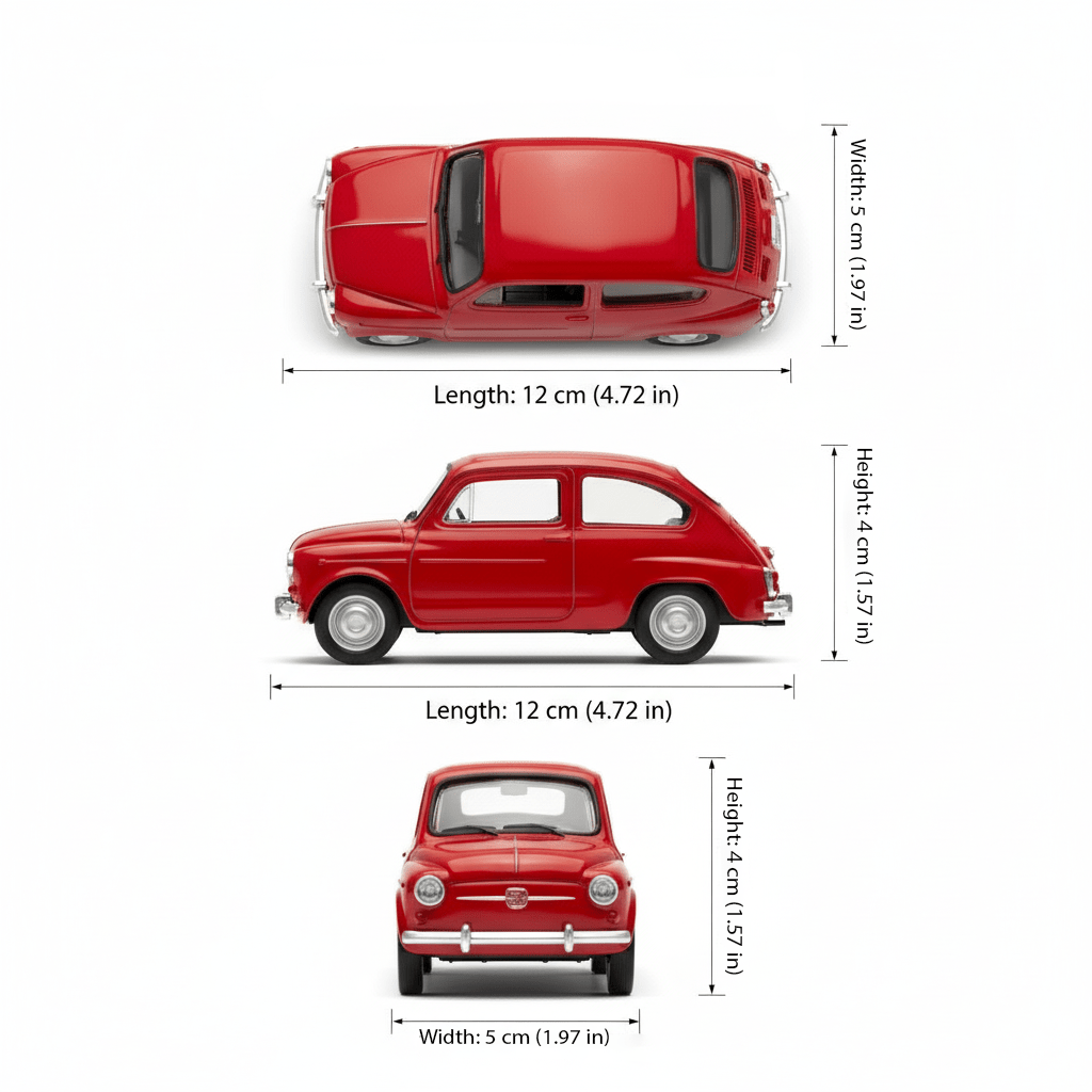 Auto Fiat 600 Escala 1:34:39 - Welly - Toyng Chile