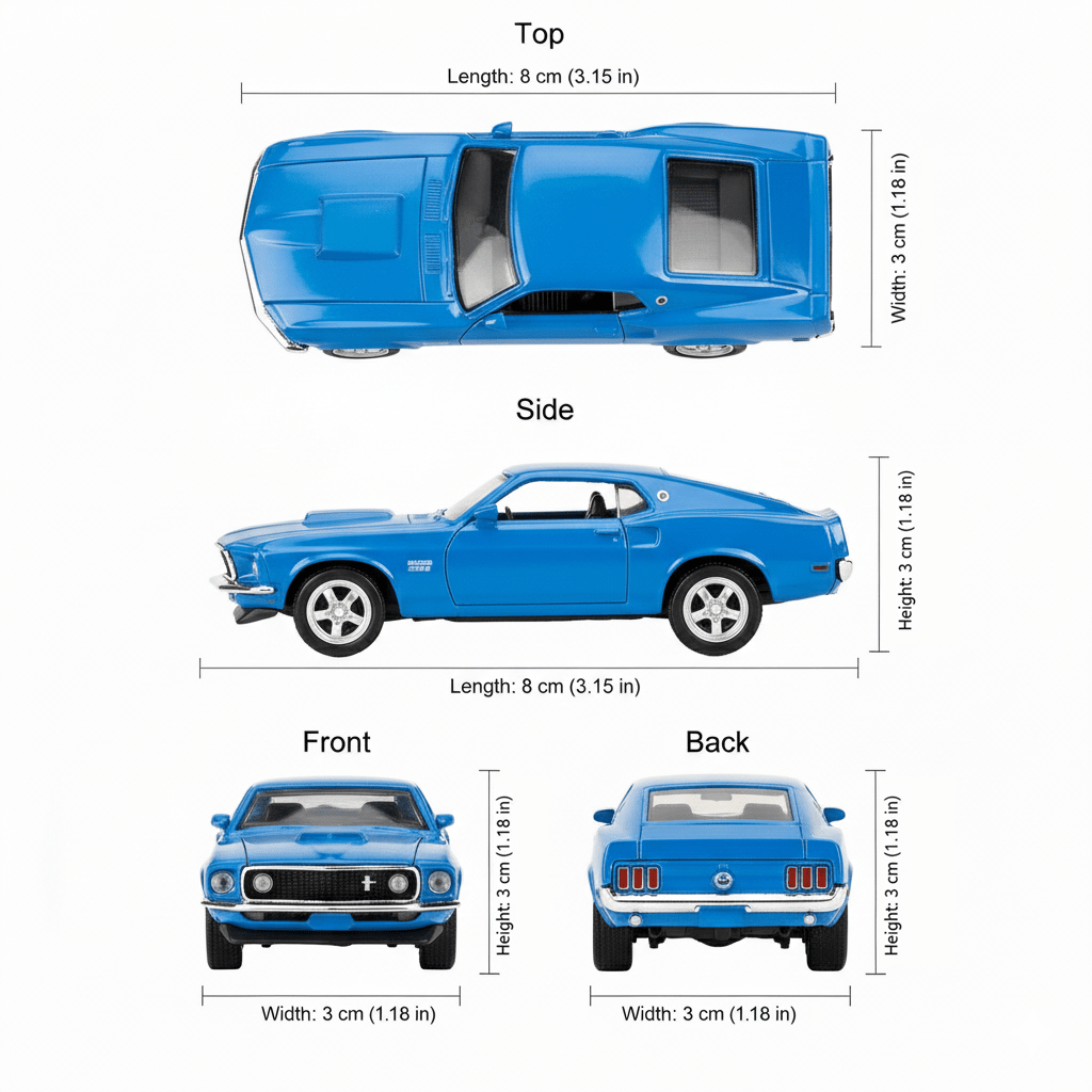Auto Ford Mustang Boss 429 1969 Escala 1:60 - Welly - Toyng Chile