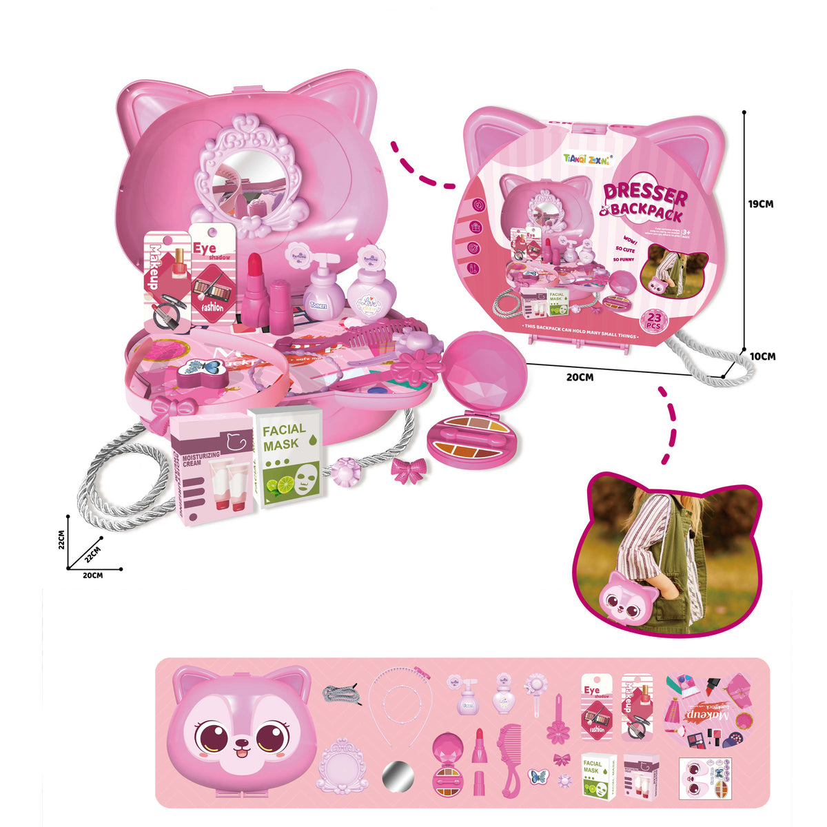 Cartera Infantil de Gata + Accesorios de Belleza – Toyng