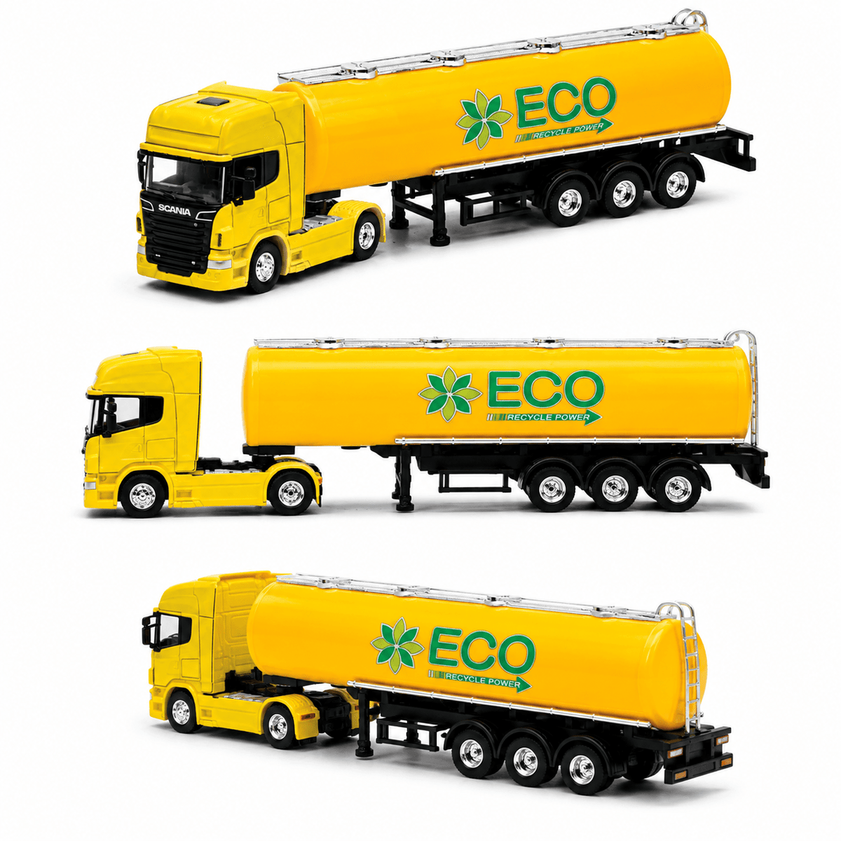 Camión Scania Logging Trailer Amarillo Escala 1:64 - Welly - Toyng Chile