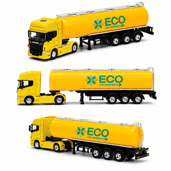 Camión Scania Logging Trailer Amarillo Escala 1:64 - Welly - Toyng Chile