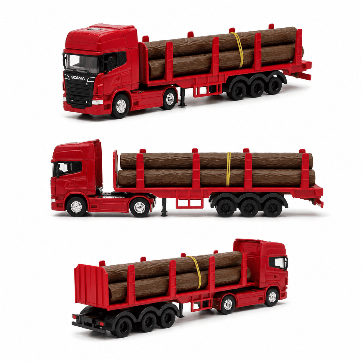 Camión Scania Logging Trailer Burdeo Escala 1:64 - Welly - Toyng Chile