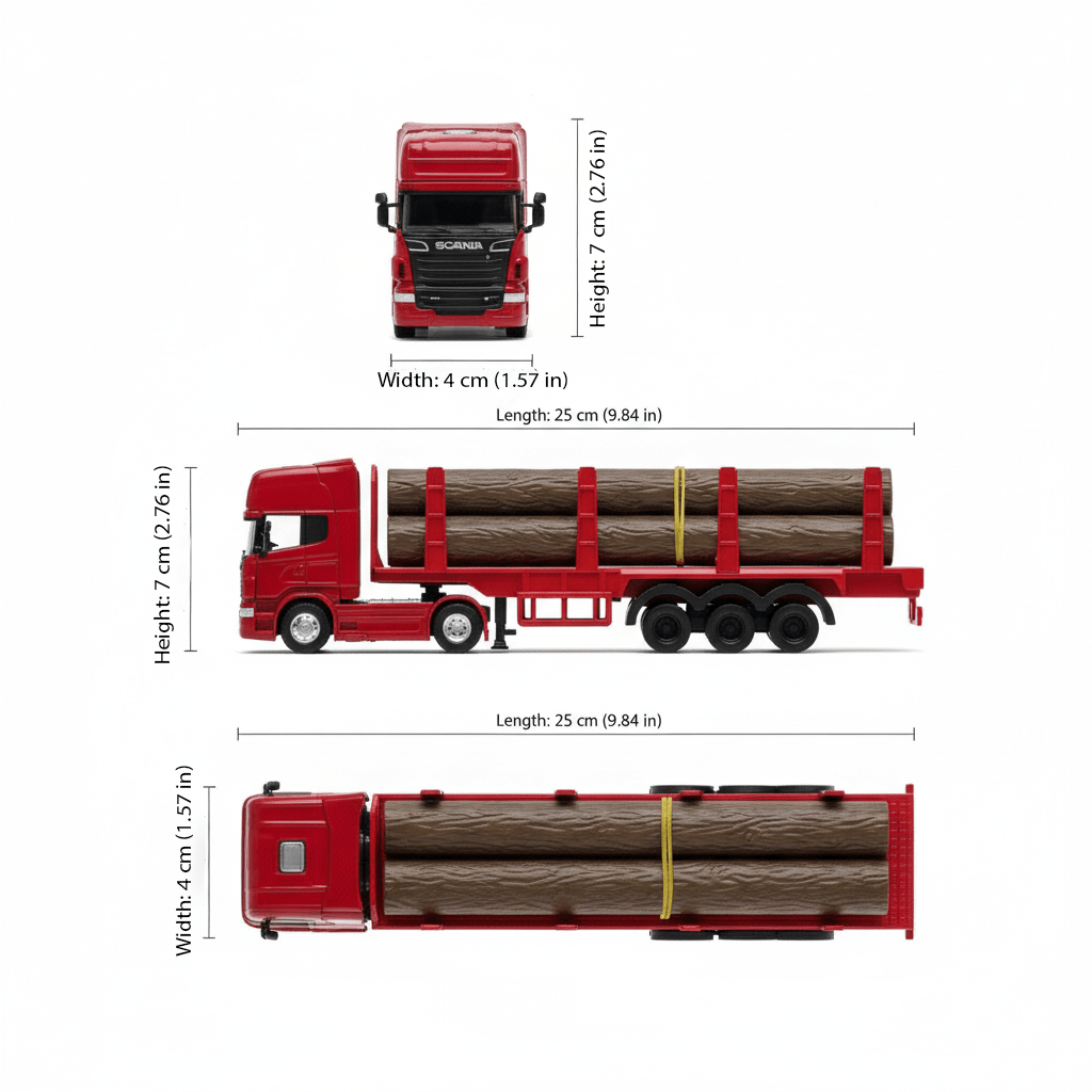 Camión Scania Logging Trailer Burdeo Escala 1:64 - Welly - Toyng Chile