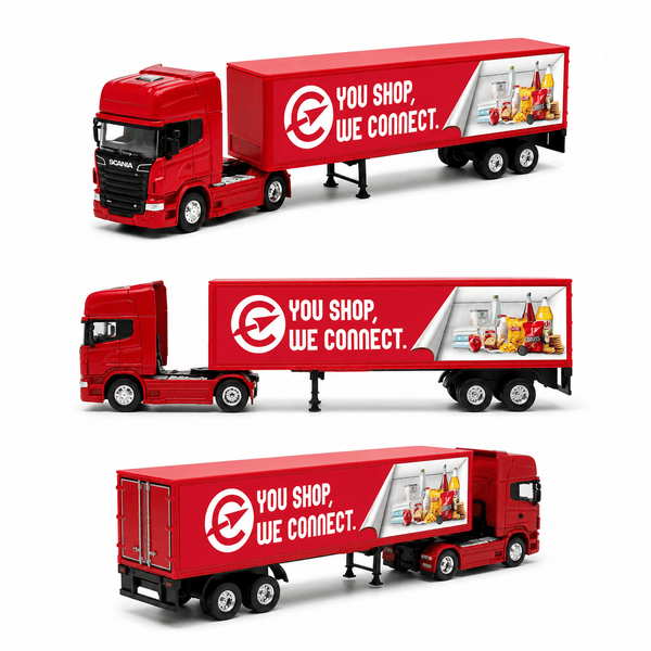 Camión Scania Logging Trailer Rojo Escala 1:64 - Welly - Toyng Chile