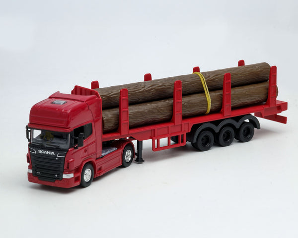 Camión Scania Logging Trailer Burdeo Escala 1:64 - Welly