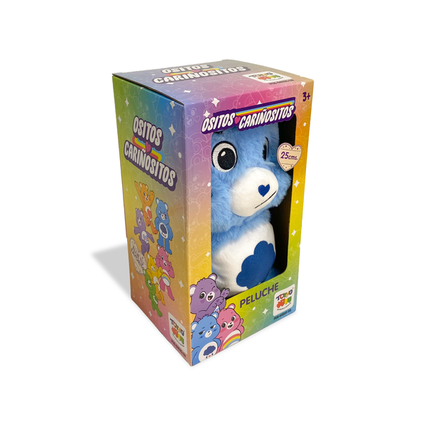 Peluche Gruñosito Azul 25 Cm en Caja - Ositos Cariñositos