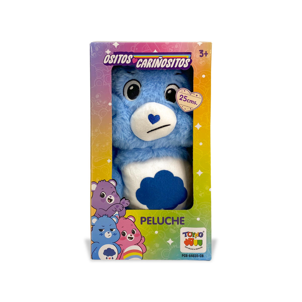 Peluche Gruñosito Azul 25 Cm en Caja - Ositos Cariñositos