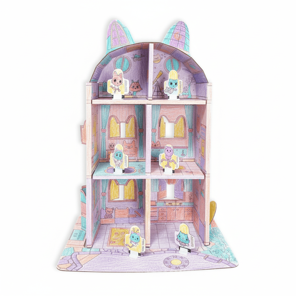 Casa para Armar, Pintar y Jugar (Chica) – Gabby’s Dollhouse - Toyng Chile