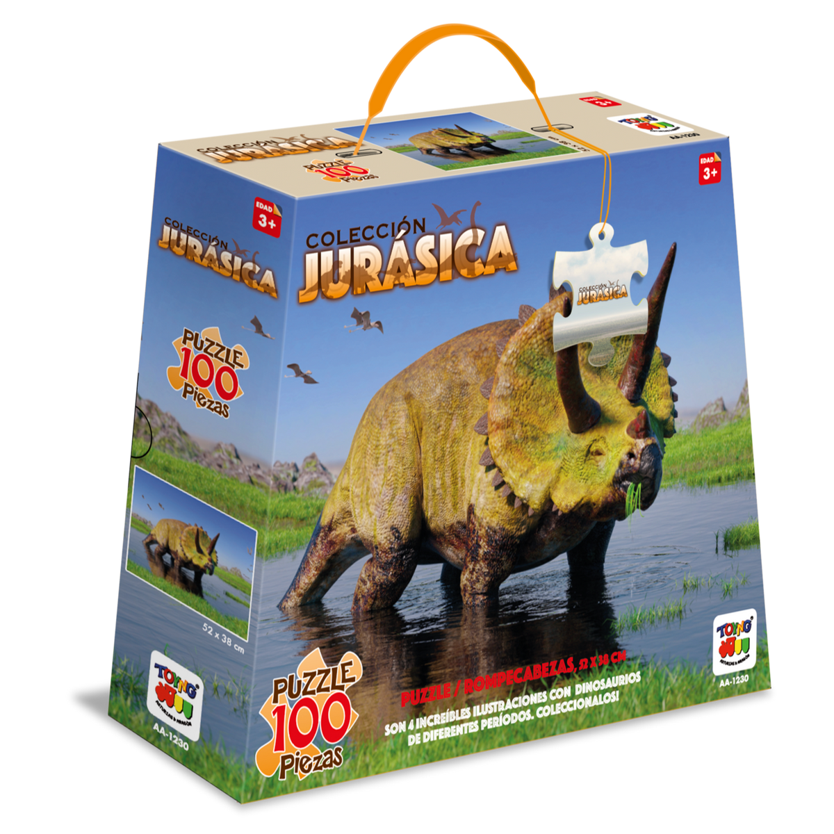 Puzzle Triceratops Colección Jurásica (100 Piezas) - Toyng