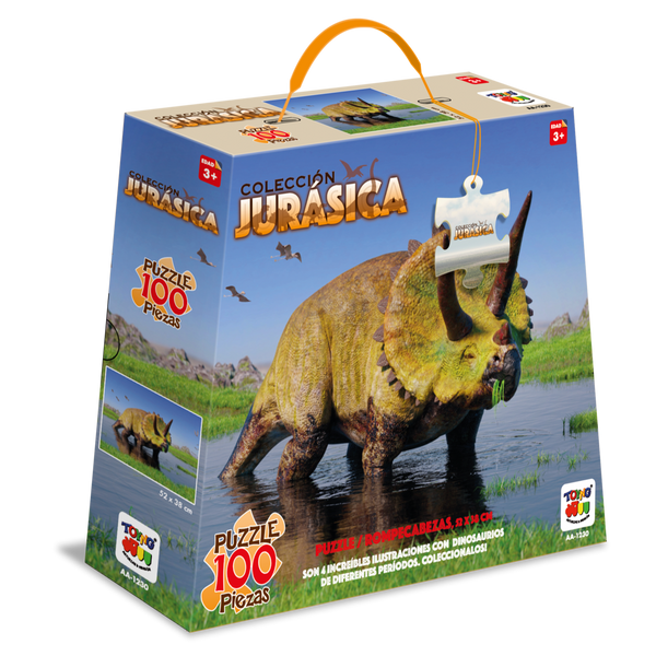 Puzzle Triceratops Colección Jurásica (100 Piezas) - Toyng