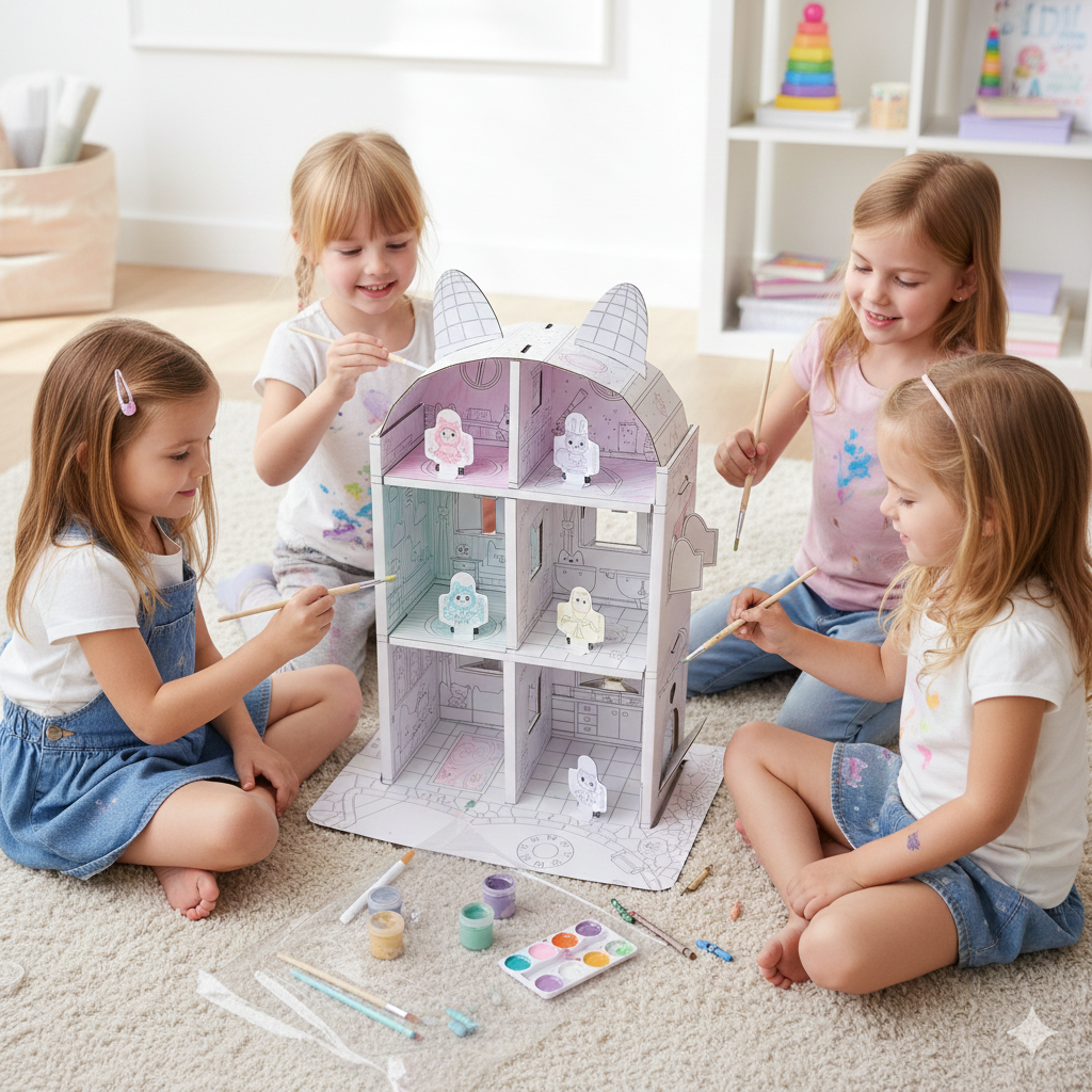 Casa para Armar, Pintar y Jugar (Chica) – Gabby’s Dollhouse