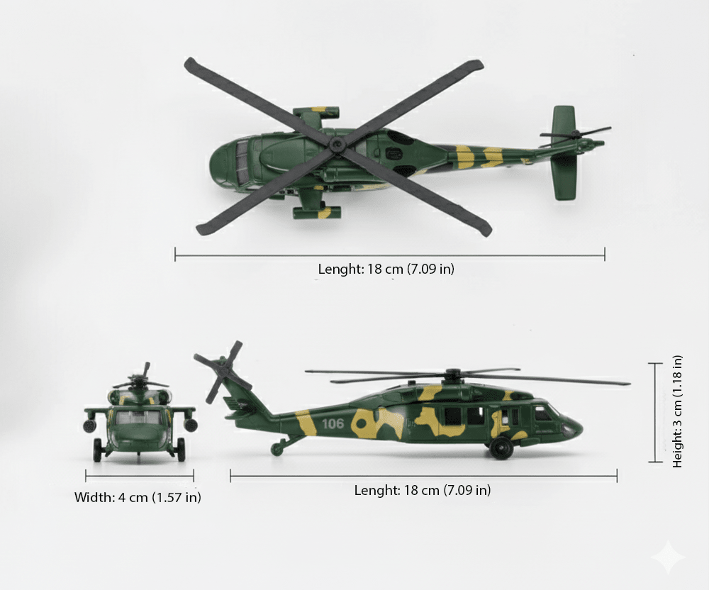 Helicoptero Blackwom Verde - Welly - Toyng Chile