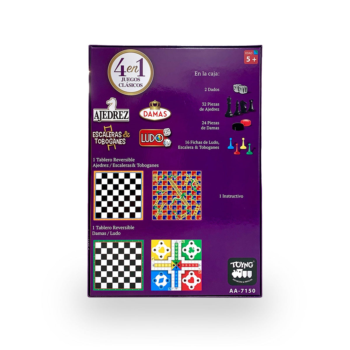 Juego de Mesa 4 en 1 Clásicos Ajedrez Ludo Damas - Toyng - Toyng Chile