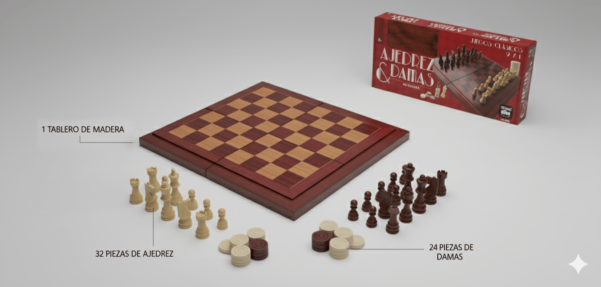 Juego de Mesa Ajedrez Damas Premium - Toyng - Toyng Chile