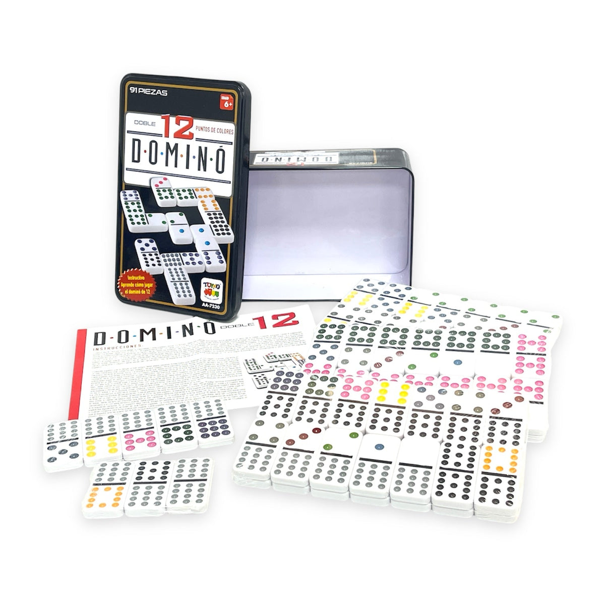 Juego de Mesa Dominó 12 Caja Metálica - Toyng - Toyng Chile