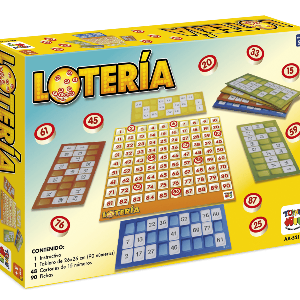 Juego De Mesa Lotería 48 Cartones Fichas De Madera - Toyng - Toyng Chile