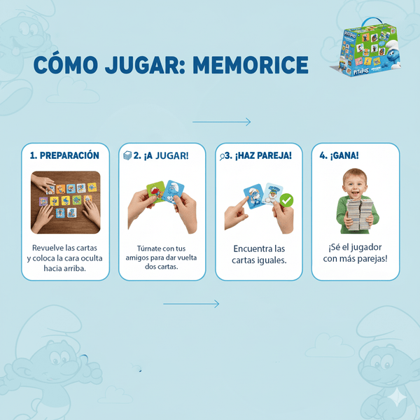 Juego de Mesa Memorice 60 Piezas Pitufos - Los Pitufos - Toyng Chile
