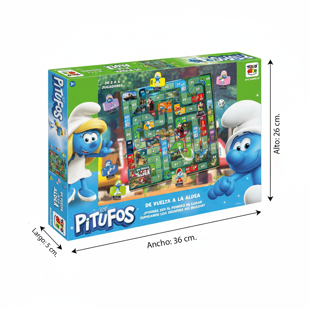Juego de Mesa Vuelta A La Aldea - Los Pitufos - Toyng Chile
